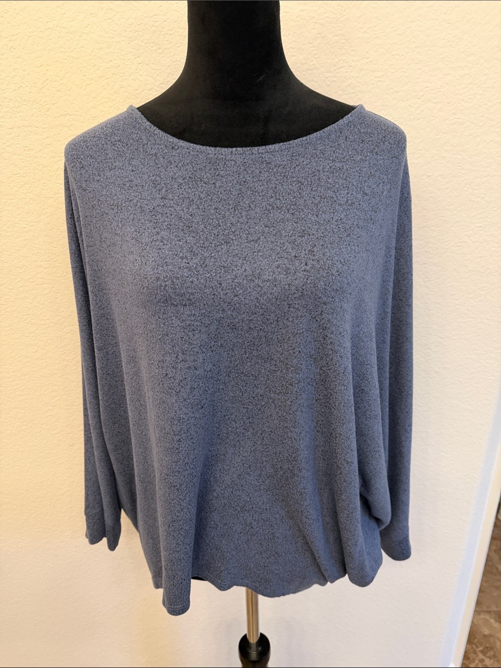 Three Bird Nest Soft Slate Blue Boatneck Pullover